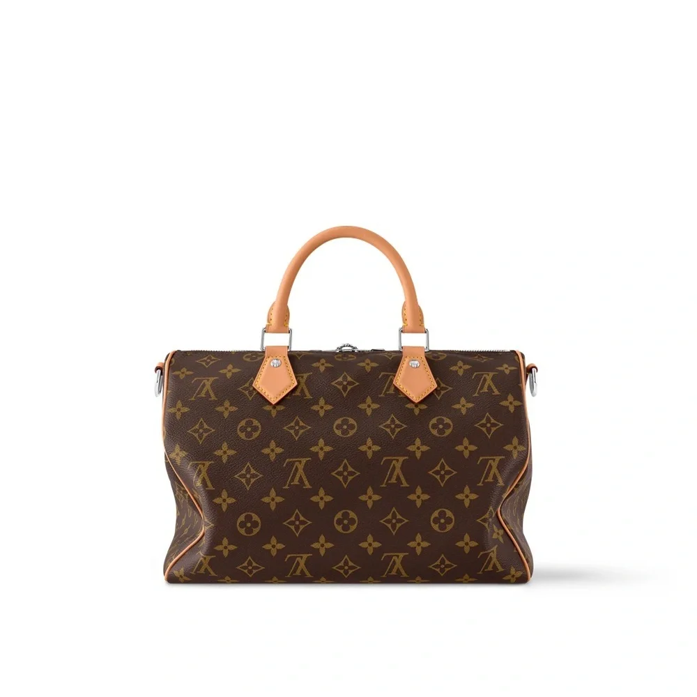 Louis Vuitton Speedy 35 Brown and Tan Monogram Satchel. Very great condi!